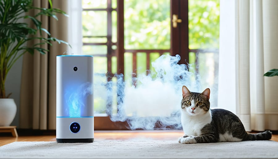Example of a pet-safe vaping space with proper ventilation and designated areas